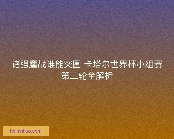 诸强鏖战谁能突围 卡塔尔世界杯小组赛第二轮全解析 诸强鏖战谁能突围 卡塔尔世界杯小组赛第二轮全解析